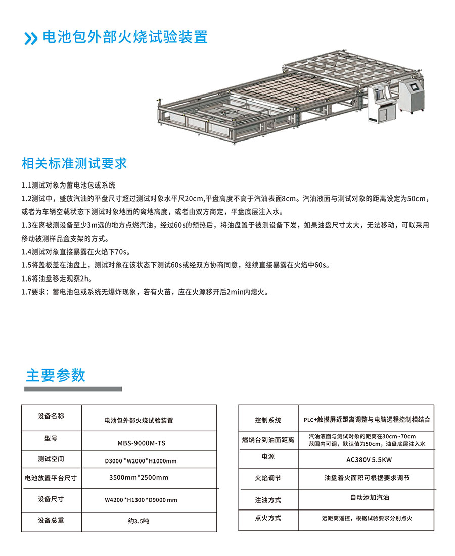 电池包外部火烧试验装置